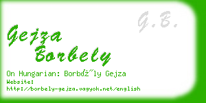 gejza borbely business card